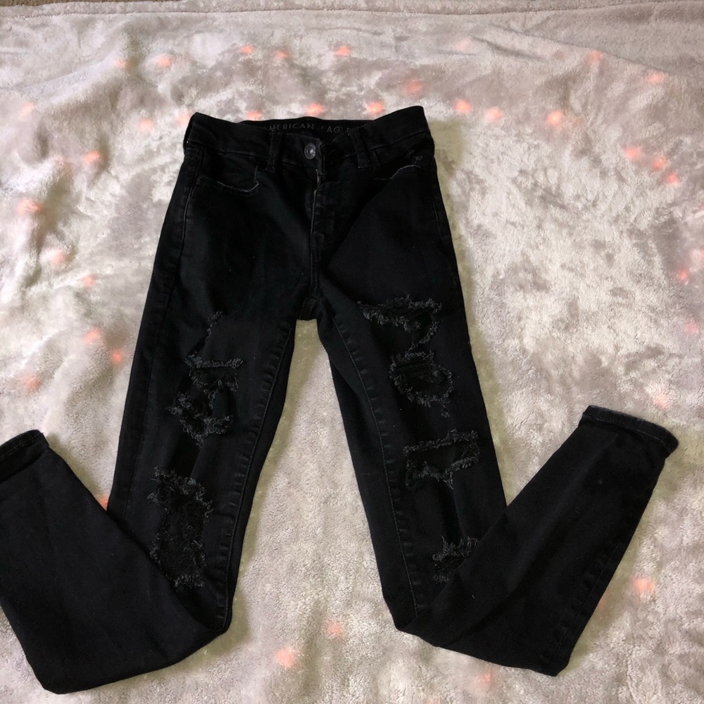 Black American eagle Pants